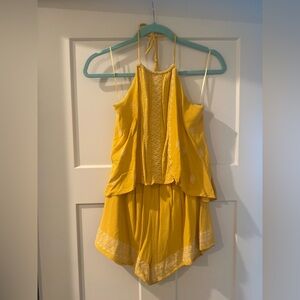 South Moon Under Yellow Halter Romper